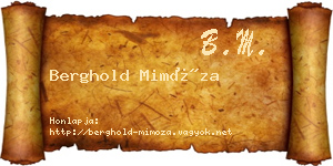 Berghold Mimóza névjegykártya